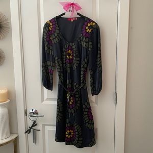 🟡BODEN SILK PRINT DRESS W/SELF BELT🟡